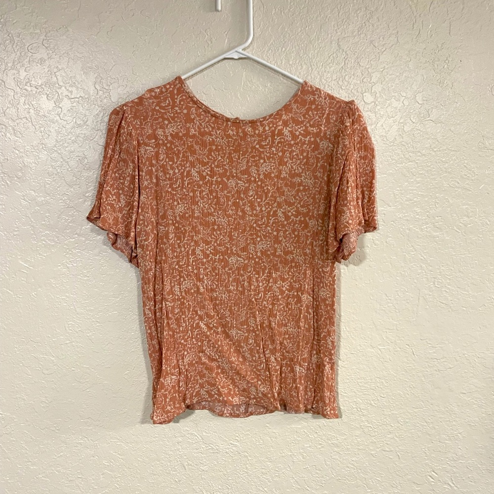 Blush floral print blouse